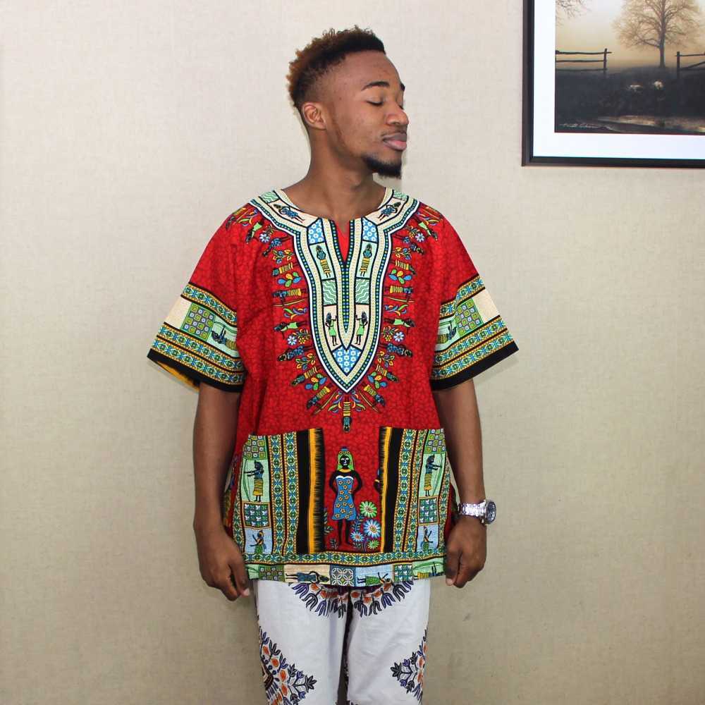 Men's T-Shirts (fast ) est Fashion African Traditional Print 100% Cotton Dashiki T-shirt for unisex 210716