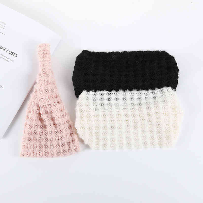 Hair Accessories Jewelry Fashionable and Simple Korean Women's Knitting Style Hollow Cover Head Wide Edge Band Sen Series Pressure Headband