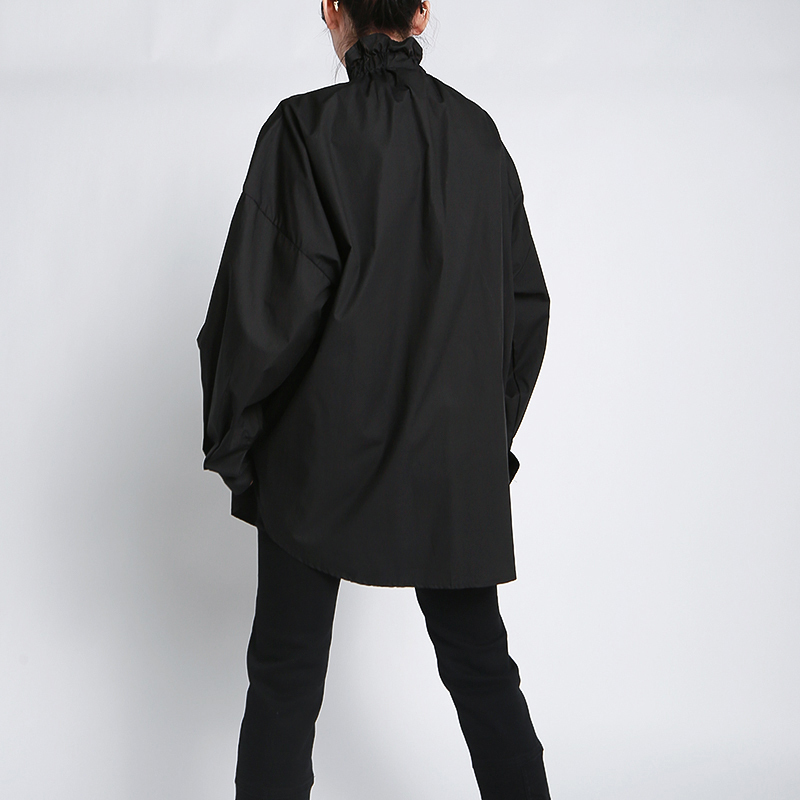 White Diamonds Button Shirt For Women Lapel Collar Long Sleeves Loose Oversized Shirts Female Fashion 210524