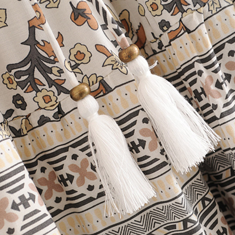 beauty Fashion Women Sexy Mini Floral Skirt Boho Summer Elastic Loose Tassel Casual Bohemian 210514