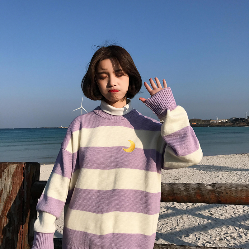 womens sweaters kawaii ulzzang college candy color stripes moon sets embroidery sweater female harajuku clothing for women lady, Black
womens sweaters kawaii ulzzang college candy color stripes moon sets embroidery sweater female harajuku clothing for women lady, Black