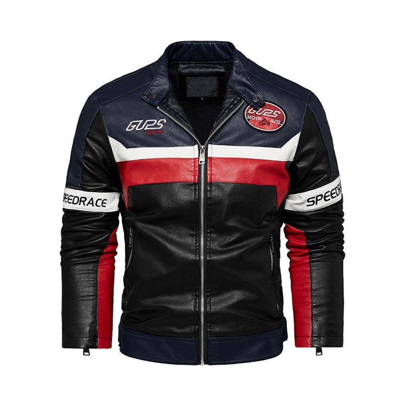 Autumn and Winter Men's Fashion Leather Jacket Warm Overcoat Male Motorcycle Style Jacket Men's Patchwork Stand Collar Coats 211111, Dark blue
Autumn and Winter Men's Fashion Leather Jacket Warm Overcoat Male Motorcycle Style Jacket Men's Patchwork Stand Collar Coats 211111, Dark blue