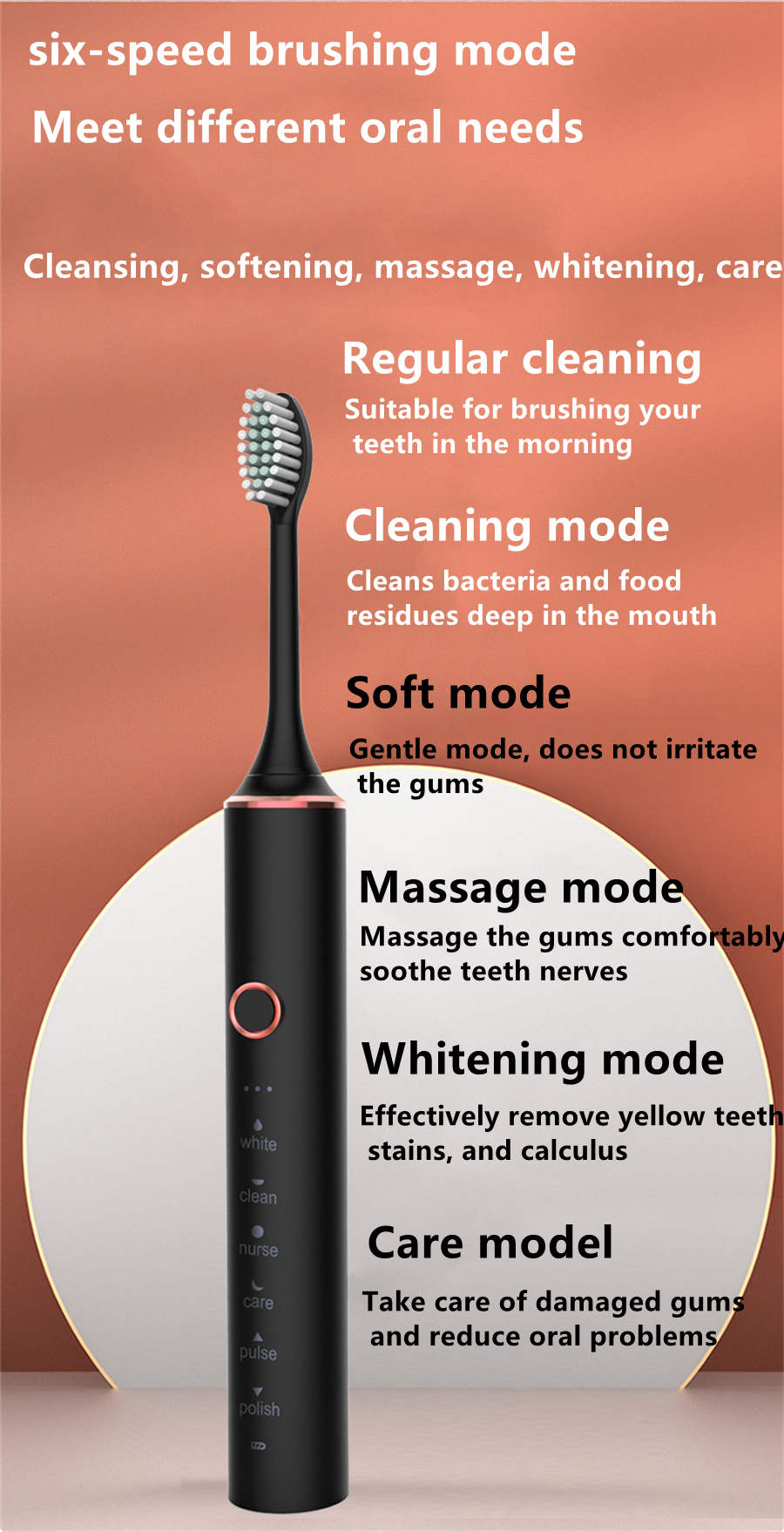 Household Rechargeable Sonic Silicone Toothbrushes Dental Deep Clean Oral Brushes Soft Gum Massage Waterproof Electric Toothbrush