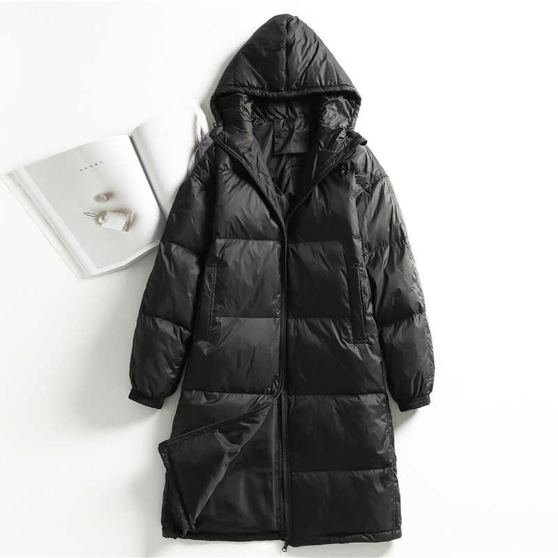 Winter Women's Down Jacket Long Coat Female Lightweight Oversized Thick Warm Loose Puffer Ultra Light Parka 211018