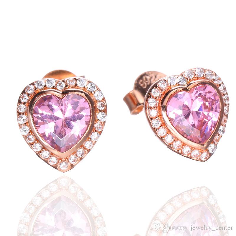 Higu quality 18 Rose Gold Pink Crystal Heart-shaped Stud Earring with Original box for Pandora Real Silver Earrings Christmas Gift, Golden;silver
Higu quality 18 Rose Gold Pink Crystal Heart-shaped Stud Earring with Original box for Pandora Real Silver Earrings Christmas Gift, Golden;silver