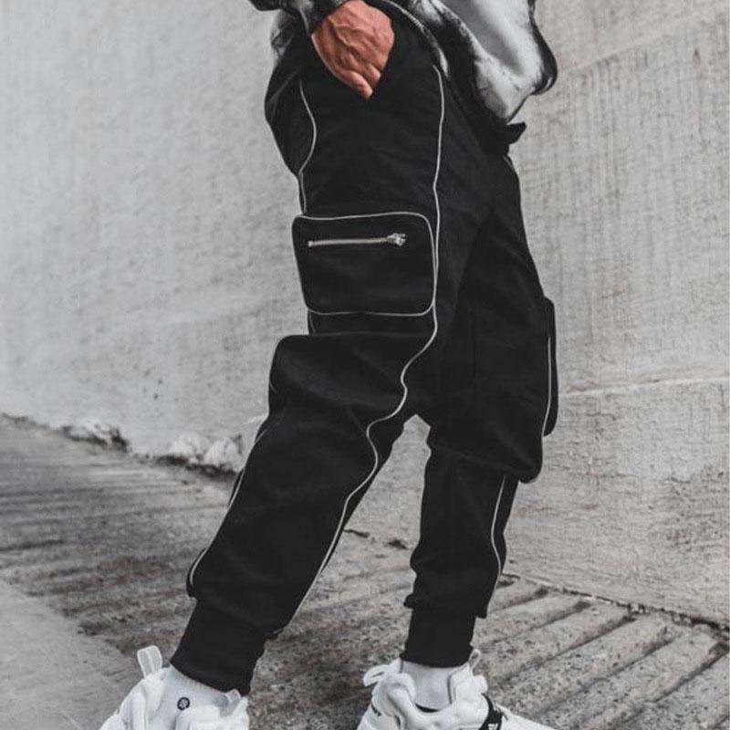Men's Pants Men Pant Hip Hop Jogger Male Clothing Cargo Trouser Sport Casual Sweatpant Track Spring Autumn Fashion Reflective LX159