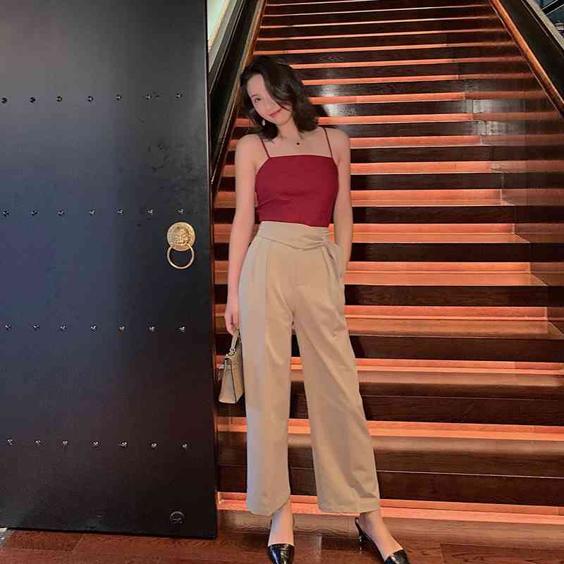 Fashion Women Straight Pant High Waist Ankle-length Slacks Loose Khaki Trousers Summer Office Lady Workwear Pants 210608
Fashion Women Straight Pant High Waist Ankle-length Slacks Loose Khaki Trousers Summer Office Lady Workwear Pants 210608