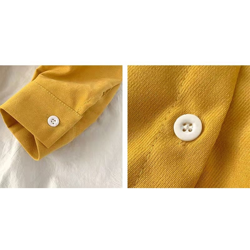 Spring Autumn Thick Shirt Women's Fashion Polo Collar Loose Oversize Blouses Vintage Long Sleeve Single Breasted Female Tops 210317