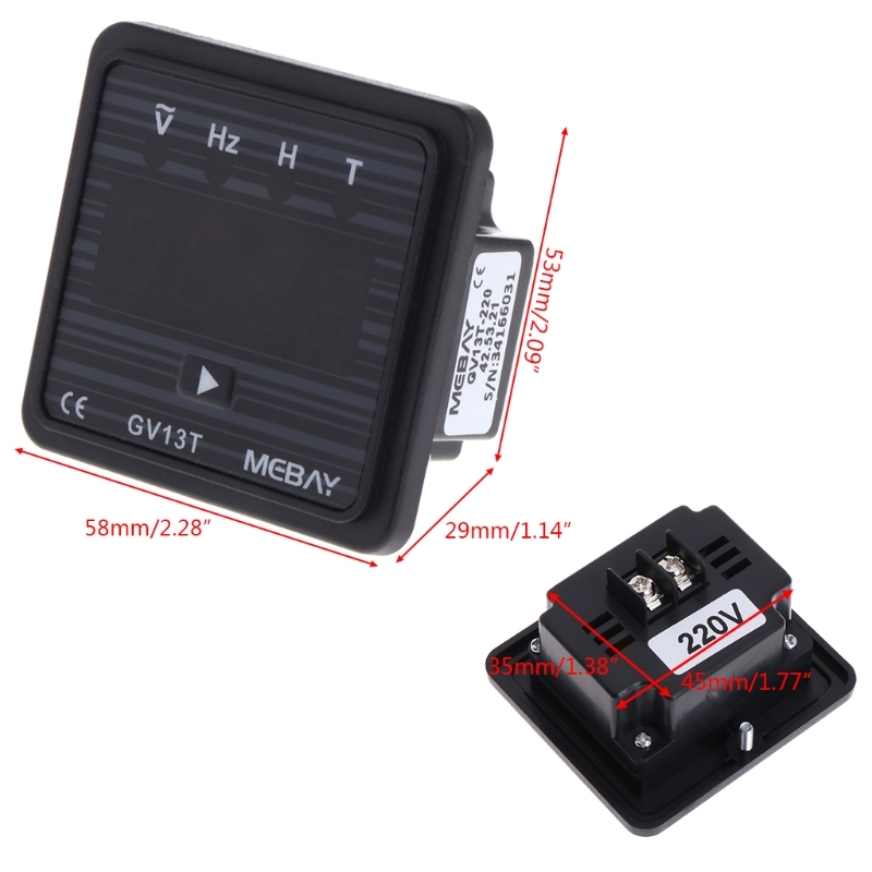 Ootdty GV13T AC220V Diesel Generator Digital Voltometer Frequency Uur Test Panel Meter