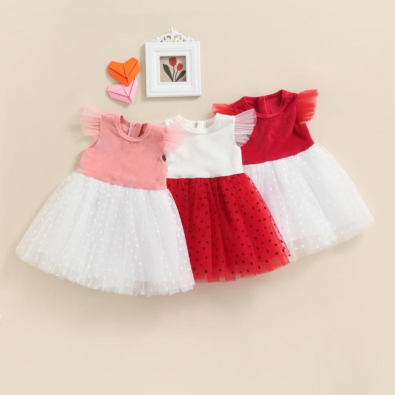 Girl's Dresses Kids Baby Girls Dress, Heart Print Round Neck Sleeve Stitching Mesh Casual Wear For Summer, 6 Months-5 Years, Red;yellow
Girl's Dresses Kids Baby Girls Dress, Heart Print Round Neck Sleeve Stitching Mesh Casual Wear For Summer, 6 Months-5 Years, Red;yellow