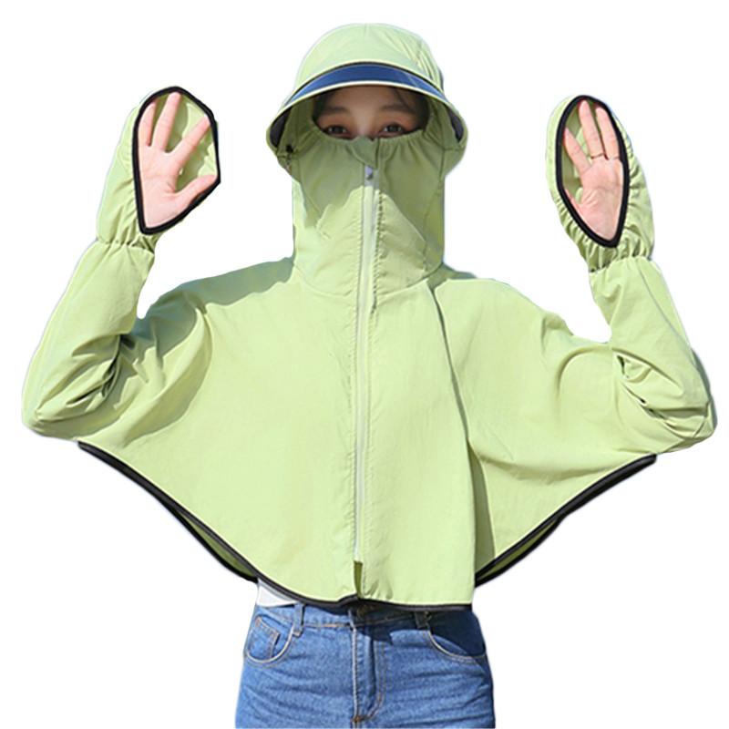 Women's Jackets Sun Protection Clothing Women Cover Their Faces Summer Outdoor UV Hooded Breathable Shawl Sweet Short Jacket JD1495, Bean green a
Women's Jackets Sun Protection Clothing Women Cover Their Faces Summer Outdoor UV Hooded Breathable Shawl Sweet Short Jacket JD1495, Bean green a