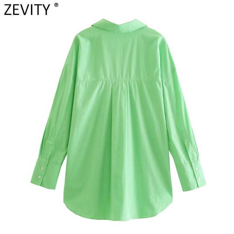 Zevity Women Simply Candy Color Irregular Hem Business Shirt Femme Long Sleeve Poplin Blouse Roupas Chic Blusas Tops LS9414 210603