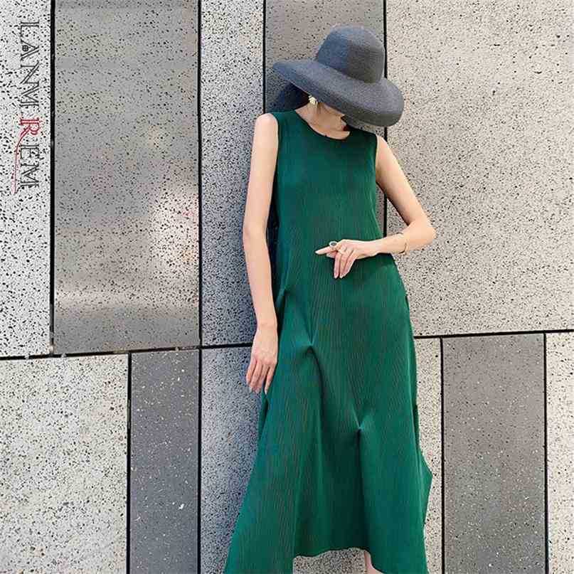Women's Pleated Green Irregular Fashion Black Big Size Midi Dress Sleeveless Round Neck Summer 2E1196 210526
Women's Pleated Green Irregular Fashion Black Big Size Midi Dress Sleeveless Round Neck Summer 2E1196 210526