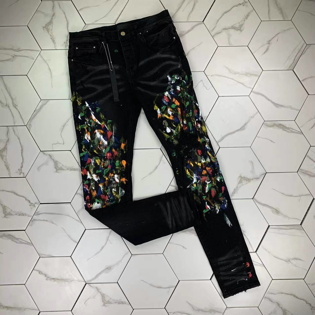 HM524 High quality Mens jeans Distressed Motorcycle biker jean Rock Skinny Slim Ripped hole stripe Fashionable snake embroidery Denim pants, Black
HM524 High quality Mens jeans Distressed Motorcycle biker jean Rock Skinny Slim Ripped hole stripe Fashionable snake embroidery Denim pants, Black