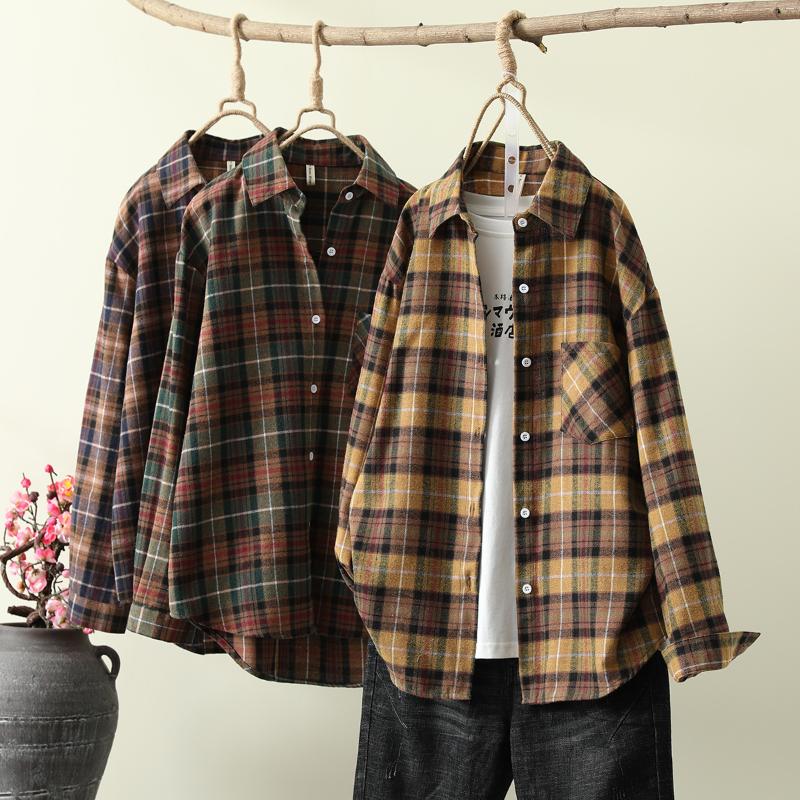 Women's Blouses & Shirts Lapel Korean Style Plaid Loose Blouse Women All-match Cute Student Clothing Fashion Casual Shirt Jacket, White
Women's Blouses & Shirts Lapel Korean Style Plaid Loose Blouse Women All-match Cute Student Clothing Fashion Casual Shirt Jacket, White
