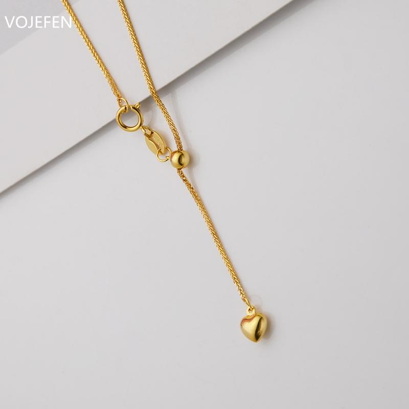 Chains VOJEFEN AU750 18K Solid Gold Necklace With Yellow/White/ Rose Real Golden Chain Link Choker Adjustable Jewelry For Women, Silver
Chains VOJEFEN AU750 18K Solid Gold Necklace With Yellow/White/ Rose Real Golden Chain Link Choker Adjustable Jewelry For Women, Silver