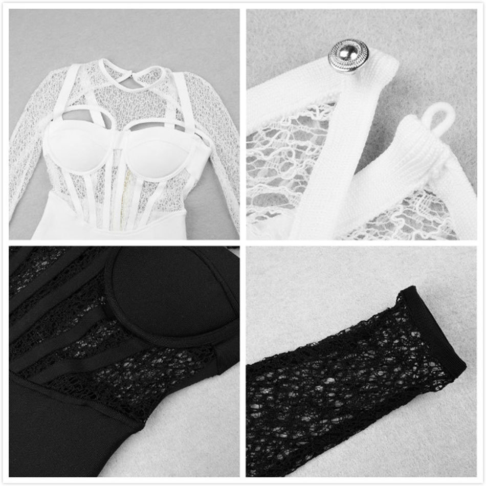 Free Autumn Black Women's Midi Hollow Sexy Dress Bodycon Fashion Club Elegant Celebrity Party Dresses Vestidos 210524