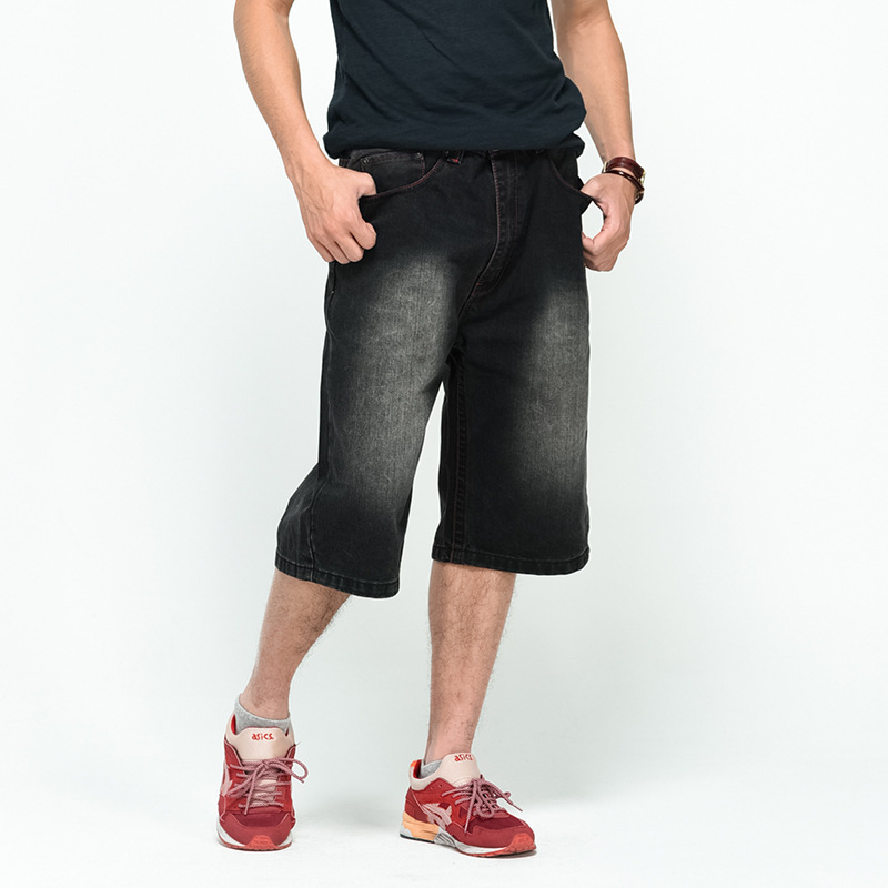 Summer Shorts Men Bleached Denim Long Vintage Large Size 40 42 44 Male Bermuda Casual Jeans 210518, Black
Summer Shorts Men Bleached Denim Long Vintage Large Size 40 42 44 Male Bermuda Casual Jeans 210518, Black
