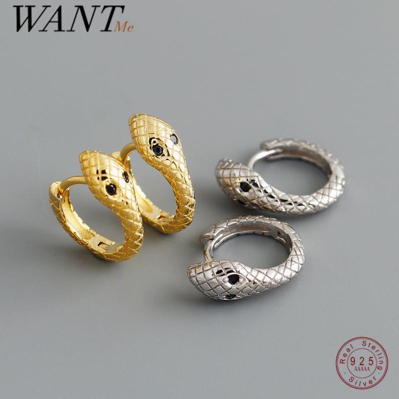 Stud WANTME 925 Sterling Silver Simple European Unique Snake Ear Buckle Earrings For Women Circle Goth Party Piercing Hoop Jewelry, Golden;silver
Stud WANTME 925 Sterling Silver Simple European Unique Snake Ear Buckle Earrings For Women Circle Goth Party Piercing Hoop Jewelry, Golden;silver
