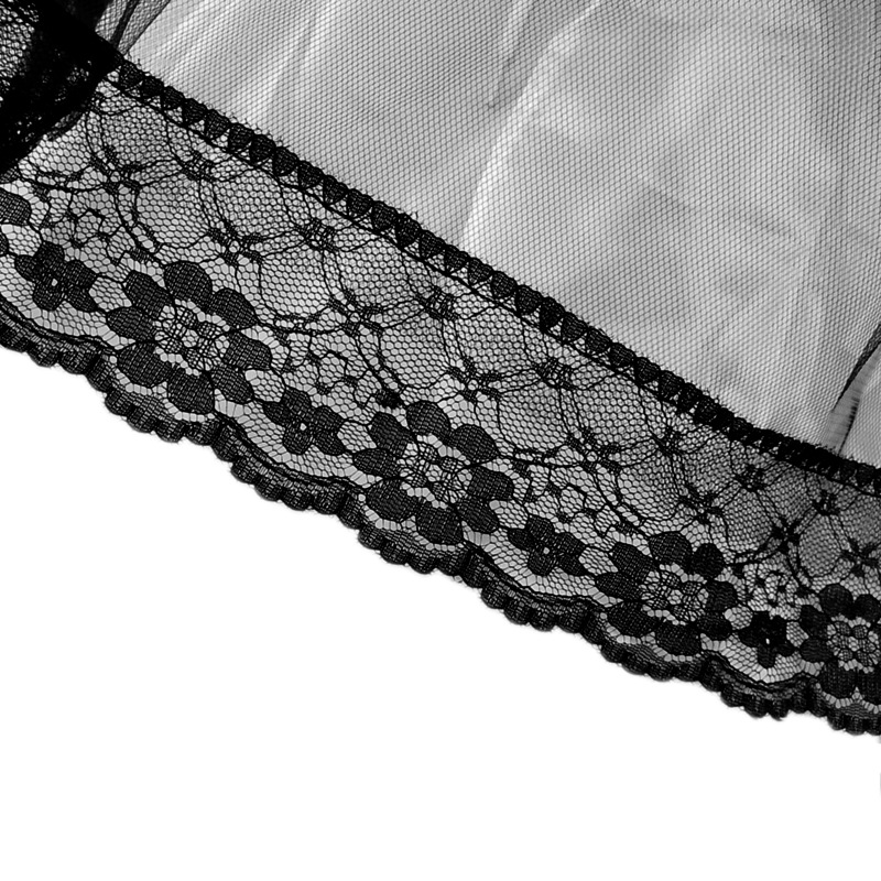 Double Layers Victorian Romantic Gothic Lace Organza Bridal Haircomb Veil Headwear Crown Lolita Stage Show Accessories Punk