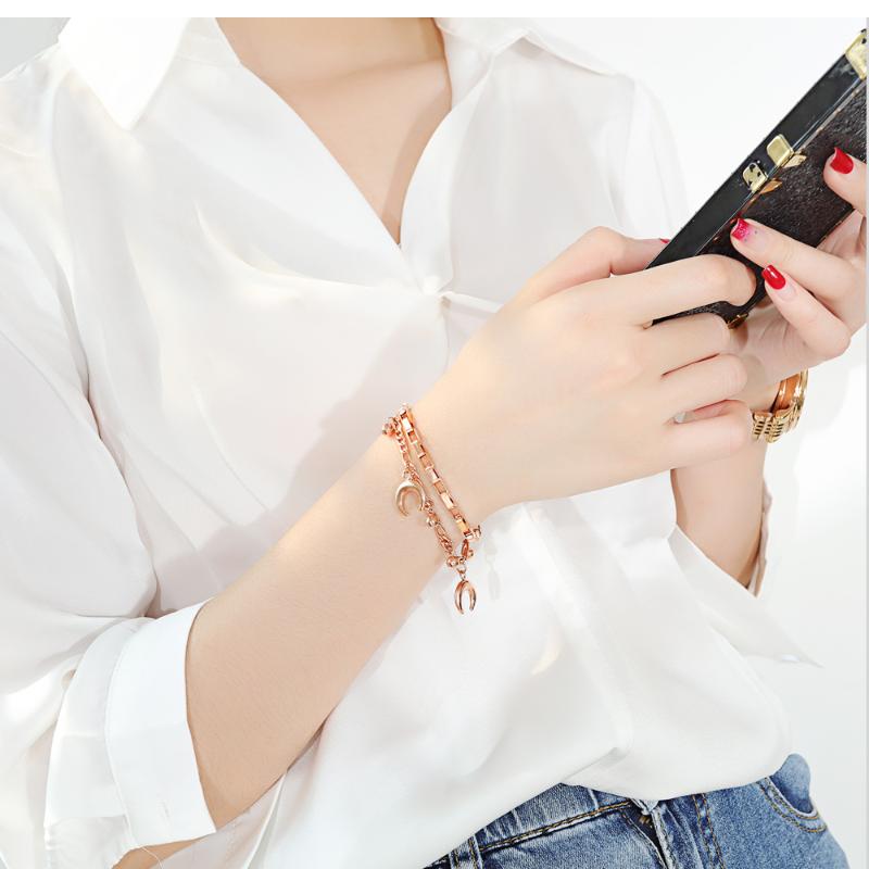 Link, Chain Star Moon Titanium Steel Bracelet Women's Fashion Double Layer Friend Gift
Link, Chain Star Moon Titanium Steel Bracelet Women's Fashion Double Layer Friend Gift
