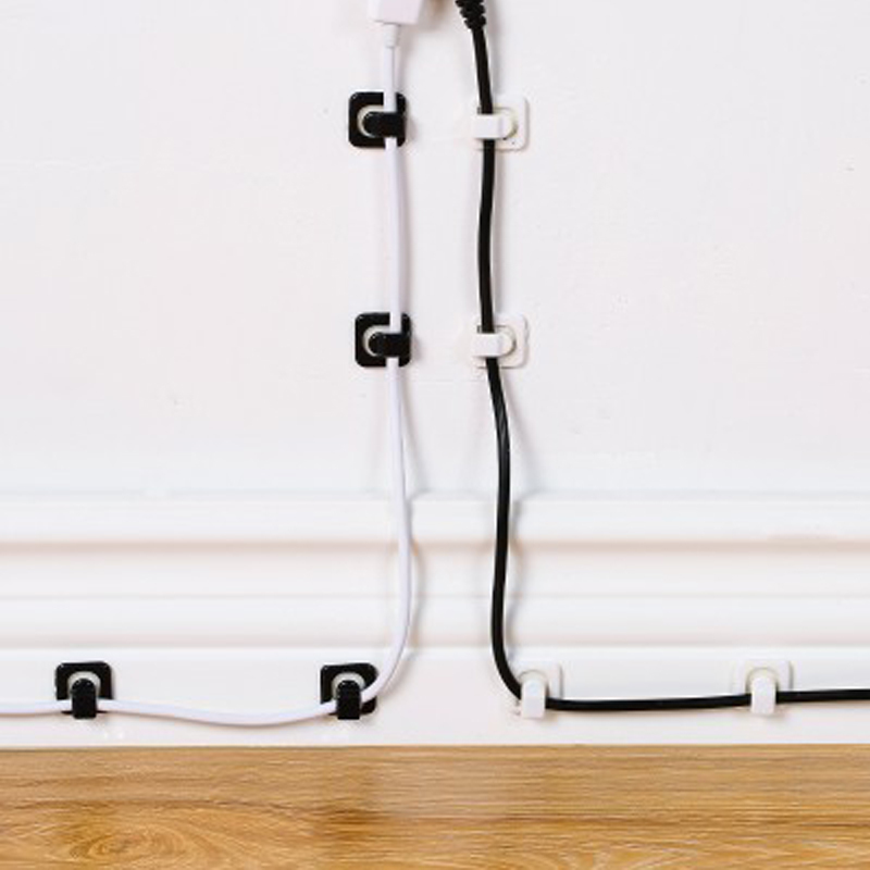 Cable Cord 18 Pcs Desk Wall Organisers Wire Line Organizers Multi Purpose Hooks Fastener Tidy Holder Clips Fixer Hooks Rails