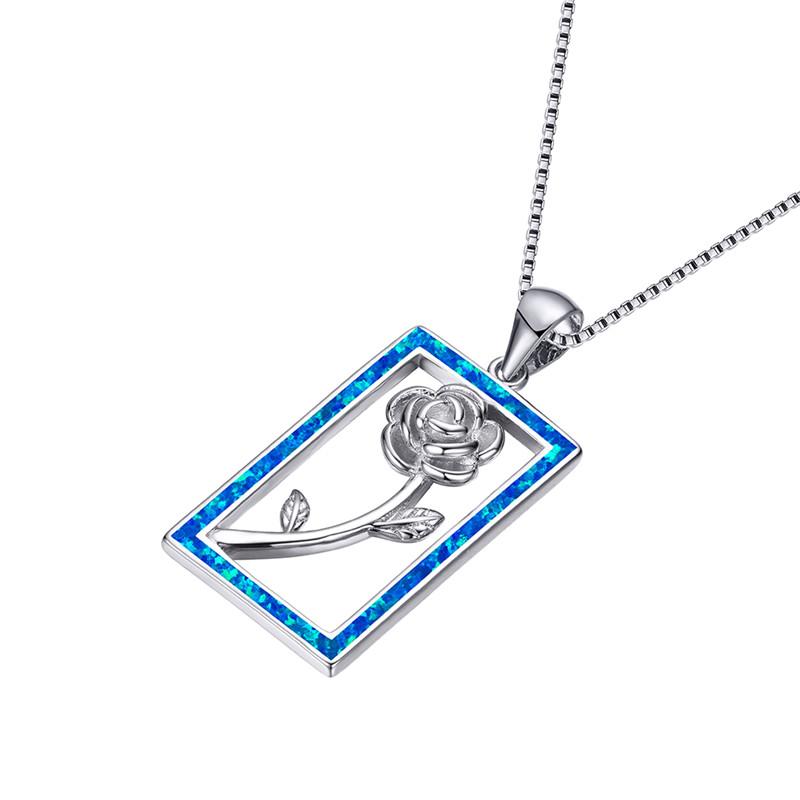 Pendant Necklaces White Blue Opal Necklace Vintage Rose Flower Gold Silver Color Chain For Women Valentine's Gifts
Pendant Necklaces White Blue Opal Necklace Vintage Rose Flower Gold Silver Color Chain For Women Valentine's Gifts