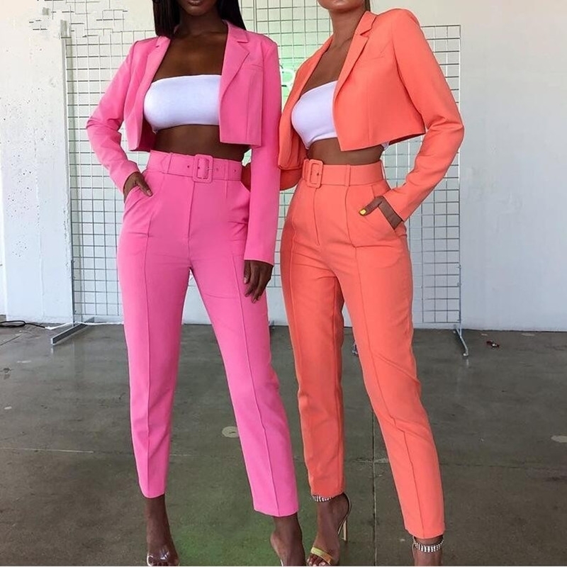 High Waist Sexy Candy colors Cardigan jacket and Pants Two piece set Women Long Sleeve Blazer Top With Outfits Free Belt 210525, Picture color
High Waist Sexy Candy colors Cardigan jacket and Pants Two piece set Women Long Sleeve Blazer Top With Outfits Free Belt 210525, Picture color