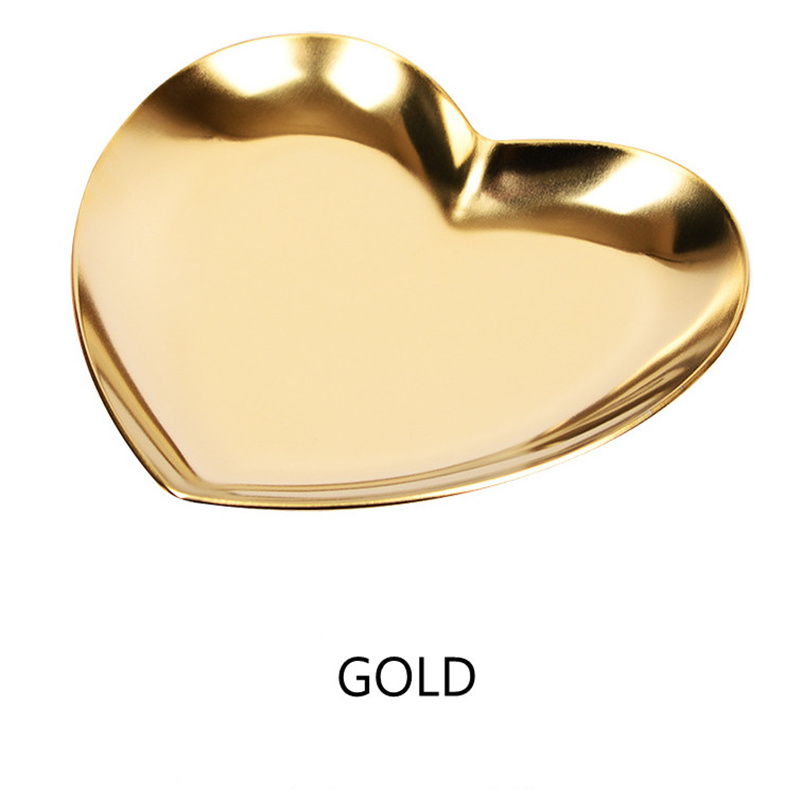 Jewelry Tray Display Tray Heart Shape Wed Plate Colored Metal Plates Storage