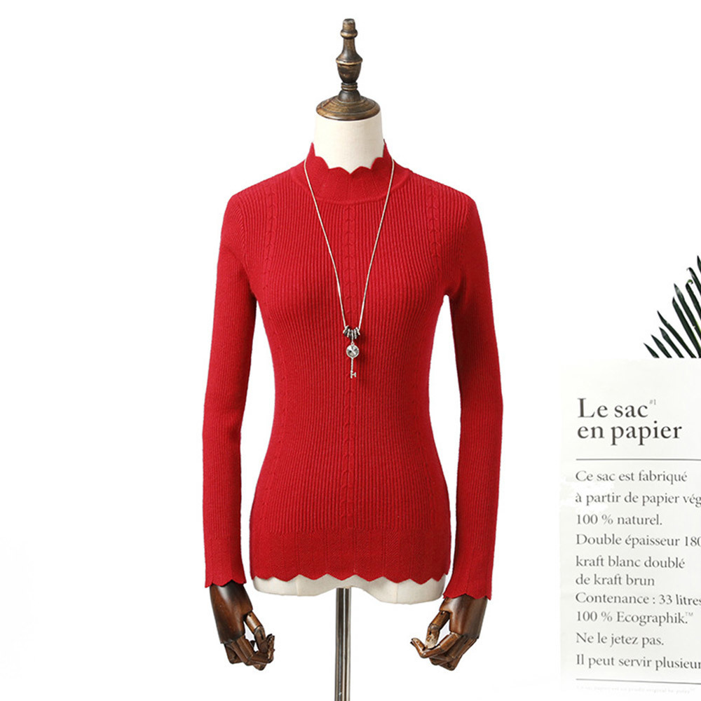 Women Winter Long Sleeve Turtleneck Knitted Sweater Elegant High Elastic Solid Slim Pullover Korean Harajuku Knitwear 210428