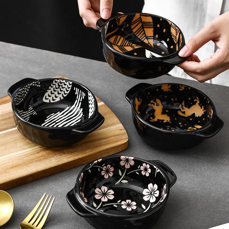 Binaural Baking Cup Ceramic Bowl Underglaze Tableware Microwave Baked Rice Personalized Steamed Bowls
Binaural Baking Cup Ceramic Bowl Underglaze Tableware Microwave Baked Rice Personalized Steamed Bowls