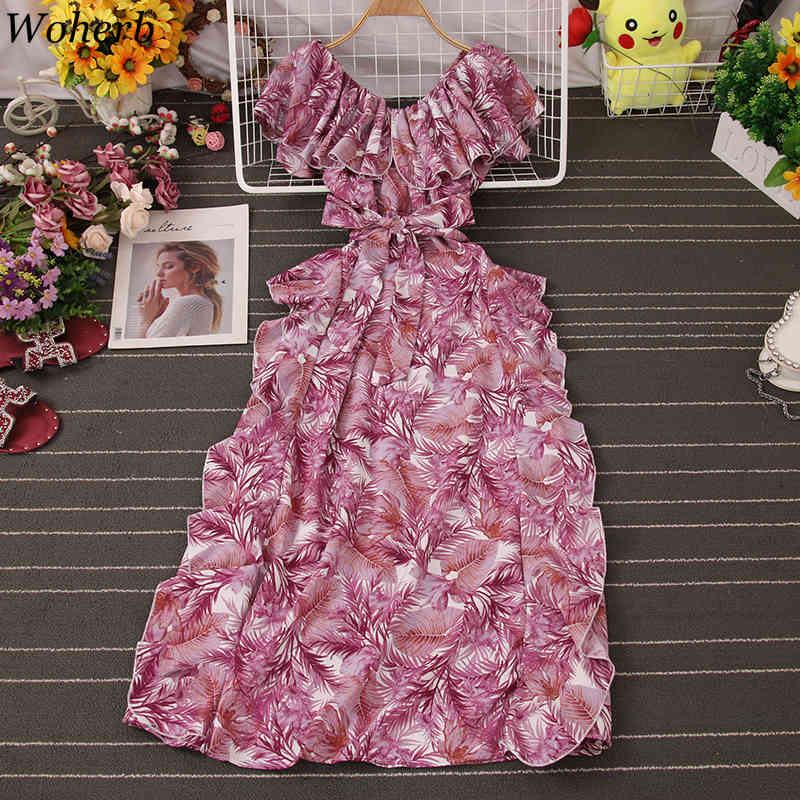 Summer Dress Beach Style Floral Print Off Shoulder Sexy Robe Bohemian Vestidos De Mujer Short Sleeve Woman Dresses A-line 210422