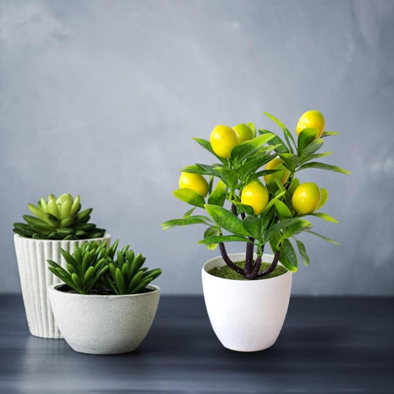 

Decorative Flowers & Wreaths Simulation Tree Potted Plants Artificial Plant In Pot Fortune Feng Shui Greening Ornaments For Home Offic, As shown