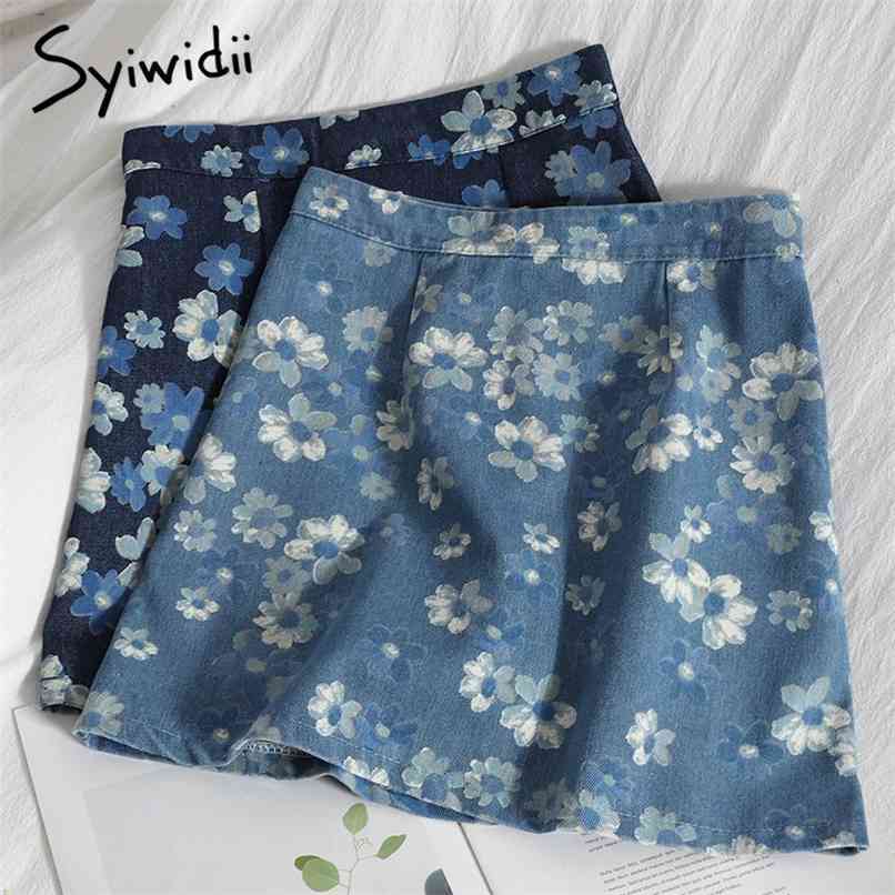 Floral Print Denim Skirts for Women Casual Back Zipper A-Line Spring Summer Korean Fashion Mini Skirt Light Blue 210607, Deep blue
Floral Print Denim Skirts for Women Casual Back Zipper A-Line Spring Summer Korean Fashion Mini Skirt Light Blue 210607, Deep blue