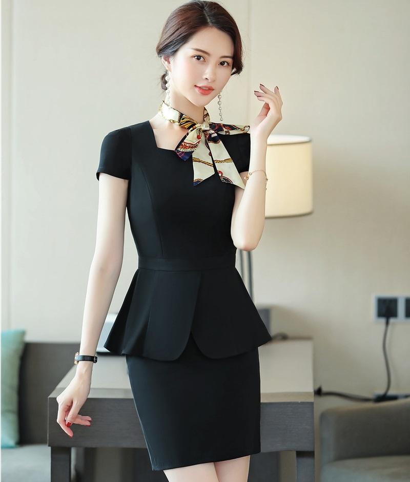 Work Dresses Formal Uniform Styles Business Blazers 2 Piece Set With Tops And Skirt For Ladies Office Wear Scarf 2021 Summer, Black
Work Dresses Formal Uniform Styles Business Blazers 2 Piece Set With Tops And Skirt For Ladies Office Wear Scarf 2021 Summer, Black