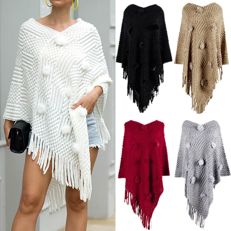 Women Fringed Cloak Shawl Sweater Winter Loose Solid Color Pullover V Neck Top Clothes Capa Poncho Dd Tejidog
Women Fringed Cloak Shawl Sweater Winter Loose Solid Color Pullover V Neck Top Clothes Capa Poncho Dd Tejidog