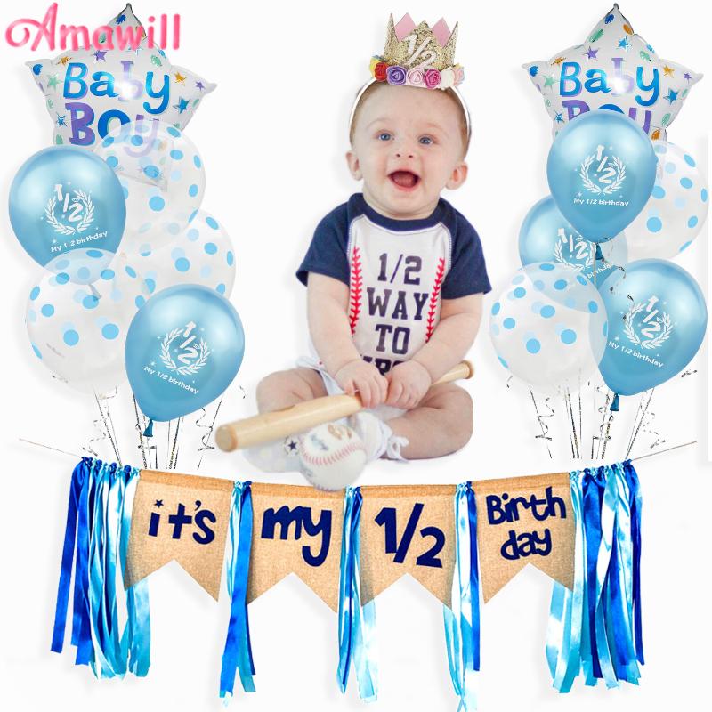 Party Decoration Half Birthday Decorations Ballons Kit My 1/2 Balloons Banner Hat 6 Months Old Baby Shower Birthay Supplies
Party Decoration Half Birthday Decorations Ballons Kit My 1/2 Balloons Banner Hat 6 Months Old Baby Shower Birthay Supplies