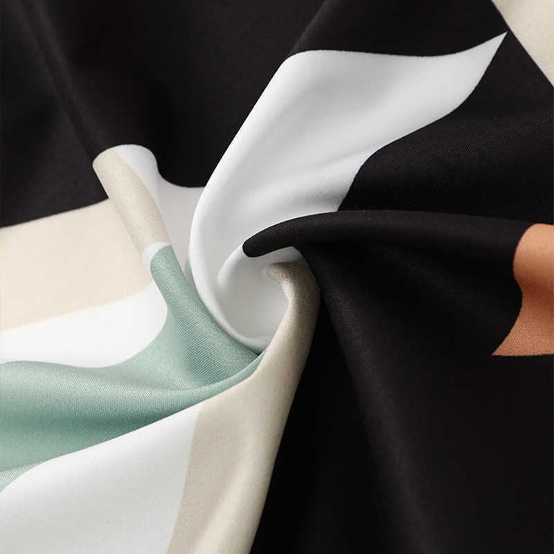 Women Dresses Summer Dot Letter Print V-Neck Three Quarter Sleeve Belt Irregular Dress Elegant Office Lady Casual Wear 210630