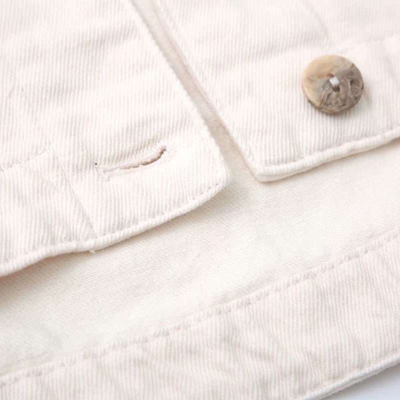 Harajuku Autumn Korean Version of The Solid Color Lapel Long-sleeved Denim Female Coat Single-breasted Chic Women's Jacket 210507