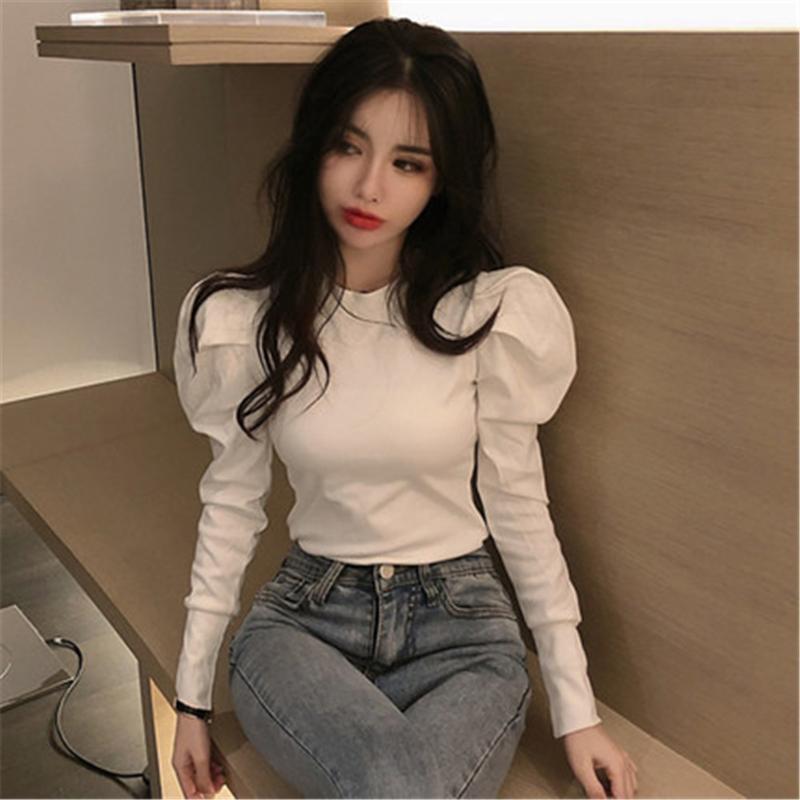 Women's Blouses & Shirts 2022 Autumn Spring Retro Slim Fit Bottom T Shirt O Neck Solid Puff Long Sleeve Pleat Tees Top, White
Women's Blouses & Shirts 2022 Autumn Spring Retro Slim Fit Bottom T Shirt O Neck Solid Puff Long Sleeve Pleat Tees Top, White