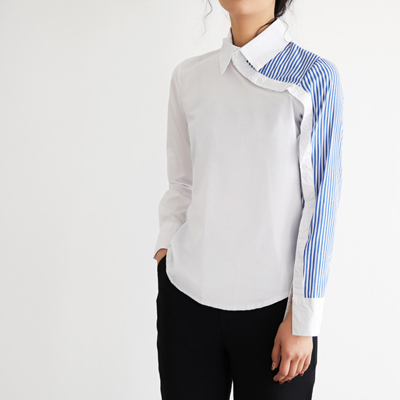 Casual Fashion Long Sleeve Cotton Slim Women Tops Shirts Clothing Turn-down Collar Blouses 6050 50 210510