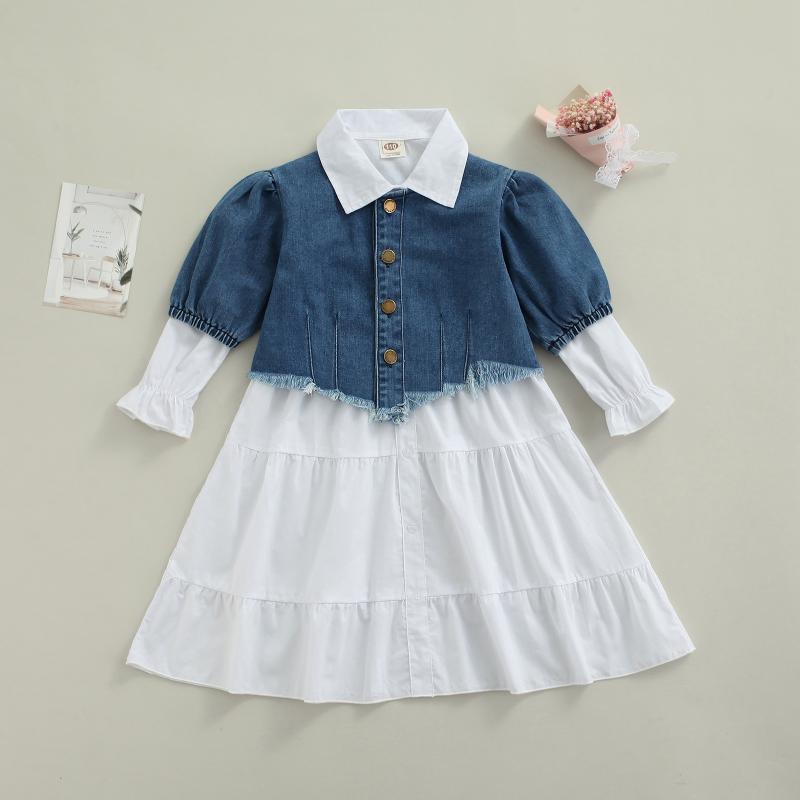 Clothing Sets Kids Girls Long Sleeve Dress+Coat Outfits Children Baby Solid Color Shirt Dress And Denim Cropped Tops Sweet Set For 1-6T, White
Clothing Sets Kids Girls Long Sleeve Dress+Coat Outfits Children Baby Solid Color Shirt Dress And Denim Cropped Tops Sweet Set For 1-6T, White