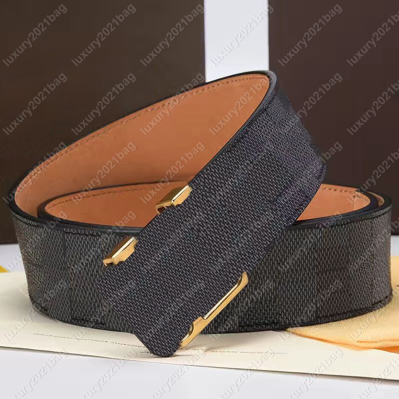 Luxury Designer handbag fashion men's and women's belt high quality metal buckle gold black silver button + box A02