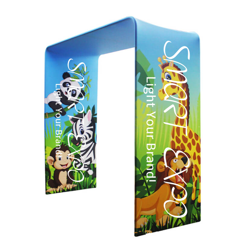 Exhibition Square Arch Entrance Trade Show Advertising Display with Tension Fabric Graphic and Portable Carry Bag