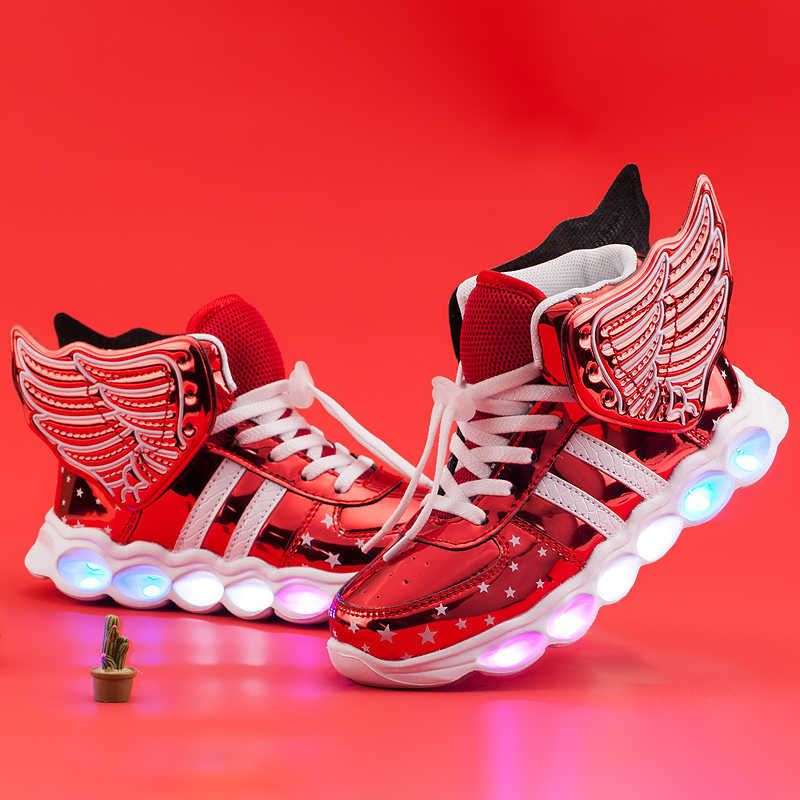 Luminous Sneakers Boy Girl Cartoon LED Light Up Shoes Glowing with Light Kids Shoes Children Led Sneakers Brand Kids Boots P0830