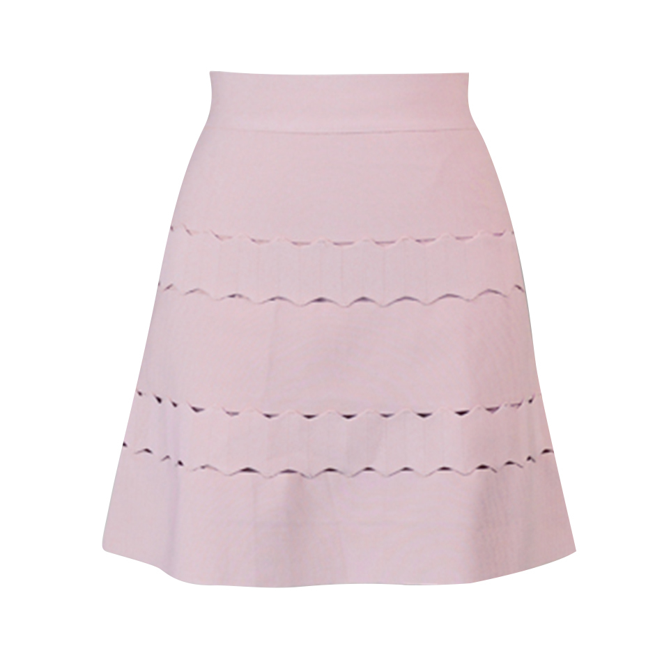 Summer Women White Knitted Casual Bandage Skirts Sexy Hollow Out Celebrity Evening Party Wear Lady 210423