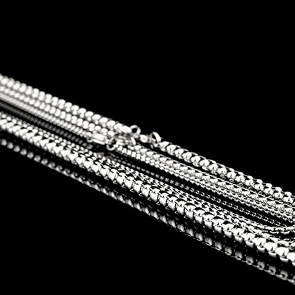 2.5mm-5.5mm Stainless Steel Necklace Rolo Twist Chain Link for Men Women 45cm-75cm Length with Velvet Bag