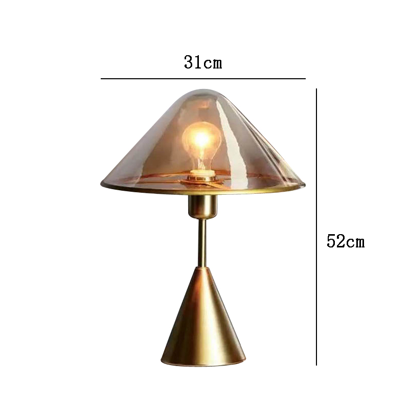 Elegant Glass Table Lamp with Nordic Mushroom Theme - Ideal for Contemporary Living Spaces and Bedrooms