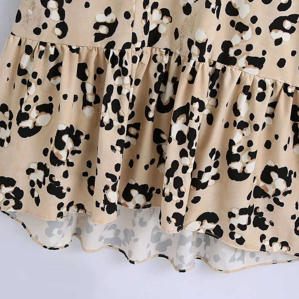 Women Printed Midi Dress Oversized Loose Style Ruffled Hem Casual Elegant Chic Midi Woman Dresses 210709