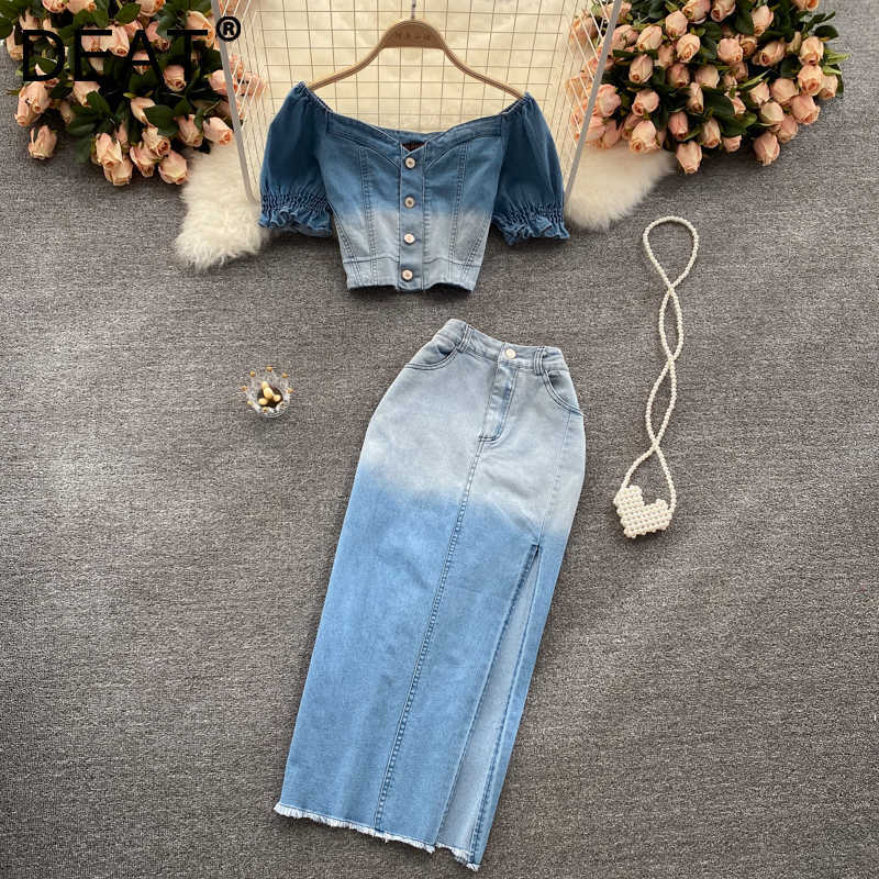 DEAT Women Gradient Cropped Top Split Skirt Arrivals Short Two Piece Set Temperament Fashion Spring Summer 11D1317 210709, Black
DEAT Women Gradient Cropped Top Split Skirt Arrivals Short Two Piece Set Temperament Fashion Spring Summer 11D1317 210709, Black